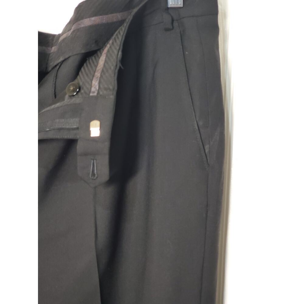 Lauren Ralph Lauren Men’s Dress Pants 38x32 Black Wool Blend Flat Front - Picture 9 of 11